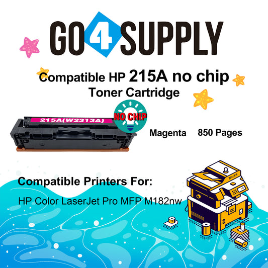 Compatible HP Magenta CF215A W2313A (NO CHIP) Toner Cartridge Used for HP Color LaserJet Pro MFP M183fw/182n/M182nw; Pro M155a/155nw