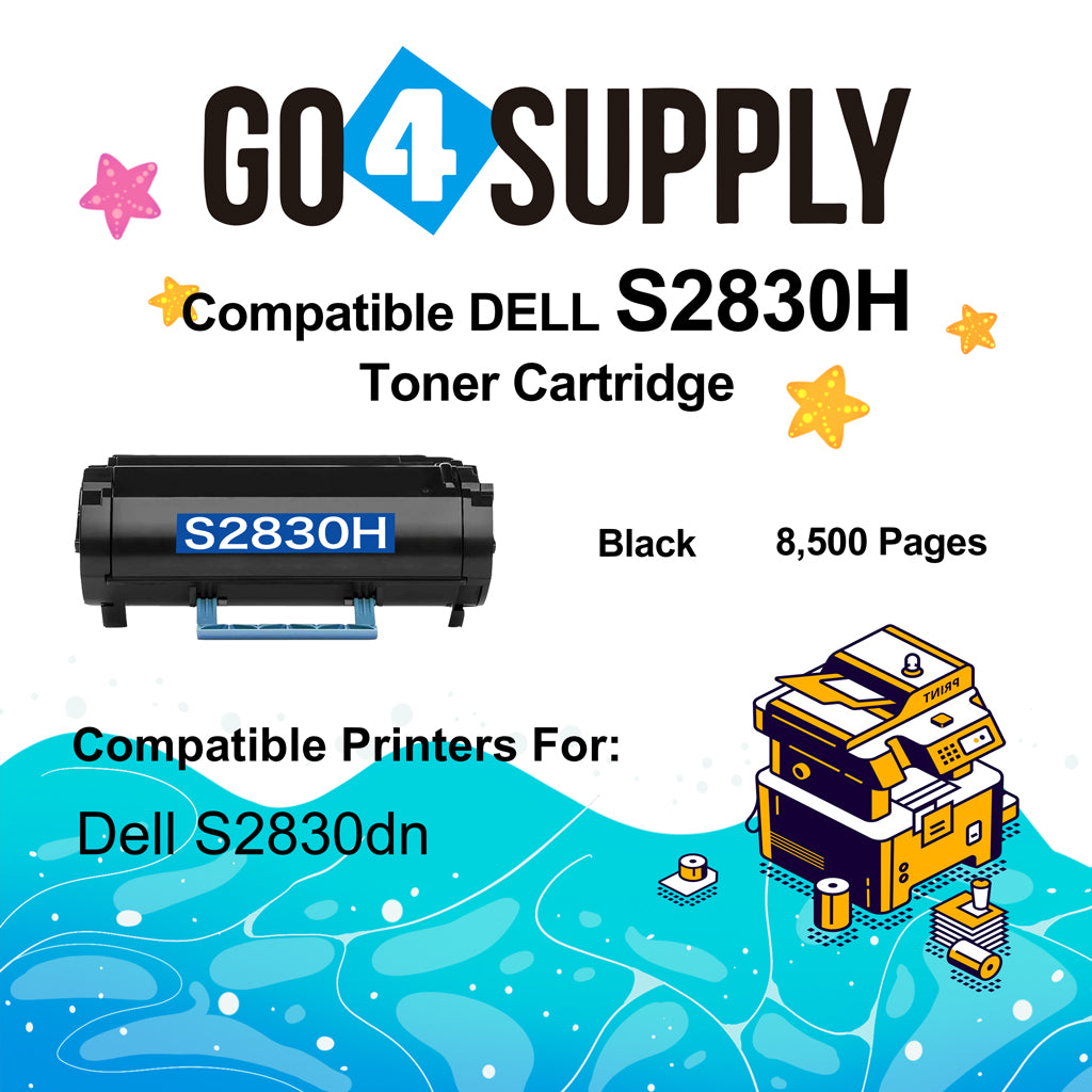 Compatible (8,500 Yield) Dell 2830 593-BBYP Toner Cartridge Replacement for S2830dn Printer