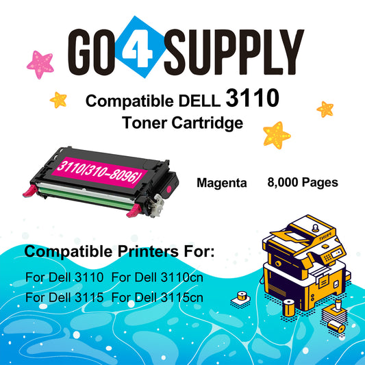 Compatible Magenta Dell 3110 Toner Cartridge Replacement for 310-8096 Used for Dell 3110cn, 3115cn, 3110, 3115 Print