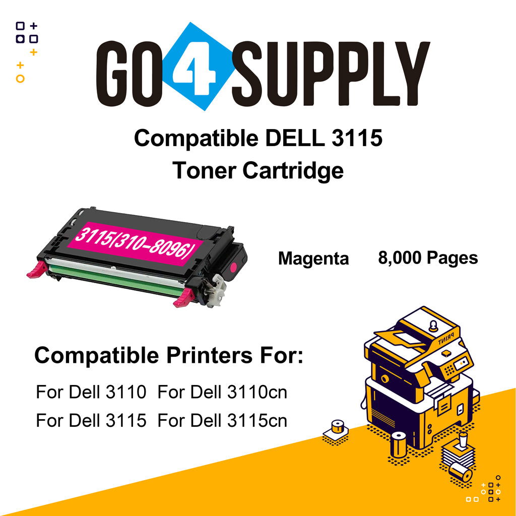 Compatible Magenta Dell 3115 Toner Cartridge Replacement for 310-8096 Used for Dell 3110cn, 3115cn, 3110, 3115 Print