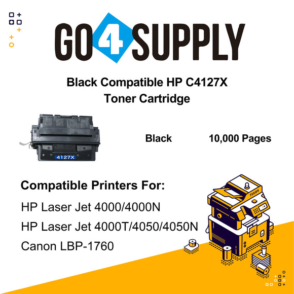 Compatible HP 4127x C4127x Toner Cartridge Replacement for HP Laser Jet 4000/ 4000N/ 4000T/ 4050/ 4050N Printers
