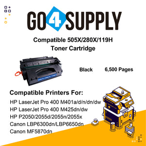 Compatible CE505A CF280A CRG-119 Universal Toner Cartridge Replacement for HP LaserJet Pro 400 M401a/d/n/dn/dw, Pro 400 M425dn/dw, P2030/2035/2035n/P2050/2055d/2055n/2055x