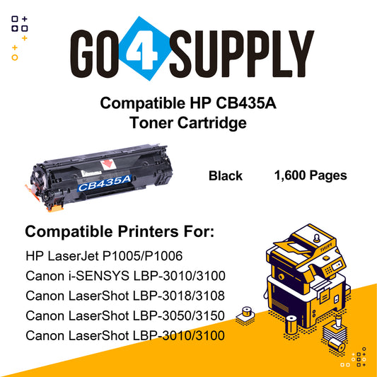 Compatible HP 35A 435A CB435A Toner Cartridge Replacement for HP  LaserJet P1005/P1006 Printers
