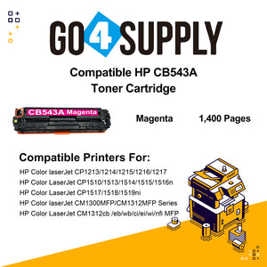 Compatible HP Magenta CB543A Toner Cartridge Used for HP Color laserJet  CP1213/ 1214/ 1215/ 1216/ 1217; CP1510/ 1513/ 1514/ 1515/ 1516n;  CP1517/ 1518/ 1519ni;  CP1210/1520/1525 Printer