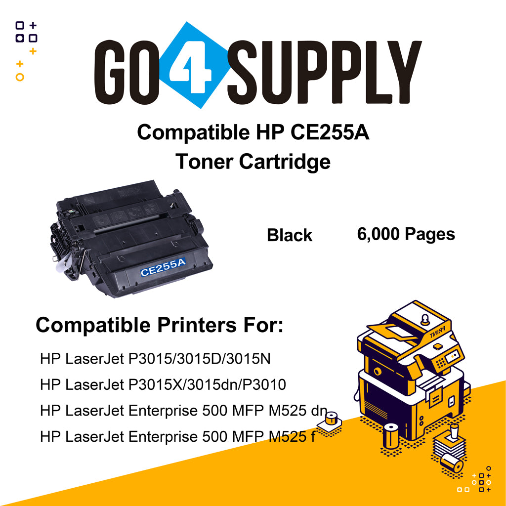 Compatible HP 55A 255A CE255A Toner Cartridge Used for HP Laserjet Enterprise P3015/P3015d/P3015dn/P3015x Printer