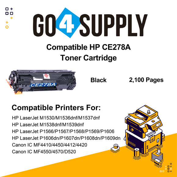 Compatible HP 78A 278A CE278A Toner Cartridge Replacement for HP LaserJet P1566/P1567/P1568/P1569/P1606/P1606dn/P1607dn/P1608dn/P1609dn/M1530/M1536dnf/M1537dnf/M1538dnf/M1539dnf