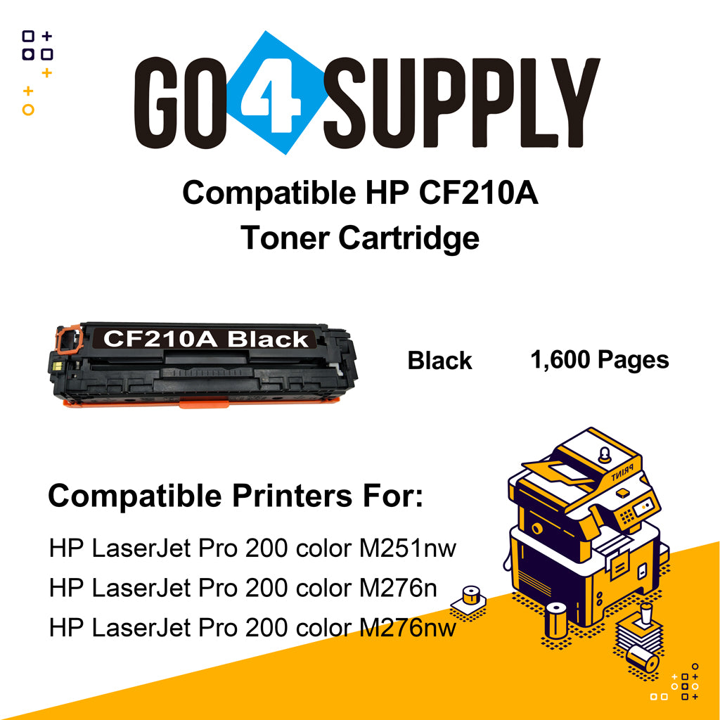 Compatible Black CF210A Toner Cartridge Used for HP LaserJet Pro 200 color M251n/ 251nw/ 251MFP/ M276n/nw Printer