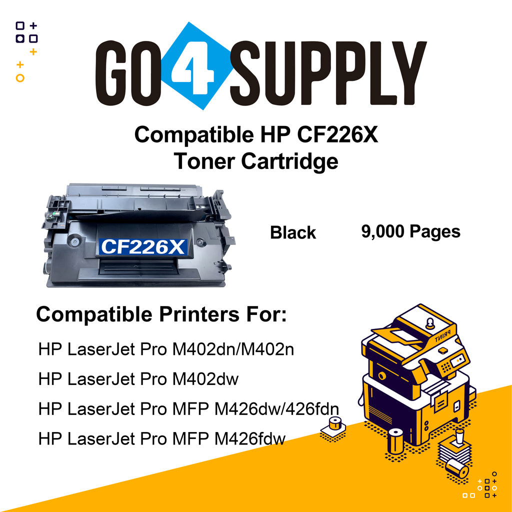 Compatible HP 226X CF226X 26X Toner Cartridge Used for HP LaserJet Pro MFP M426dw/M426fdn/M426fdw; M402dn/M402n/M402dw/M402d Printer