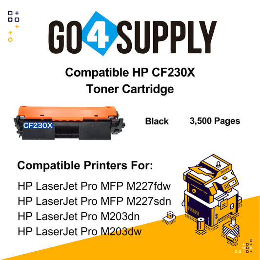 Compatible HP 230X CF230X 30X Toner Cartridge Used for HP LaserJet Pro M203dn/203dw; MFP M227fdw/227sdn Printer