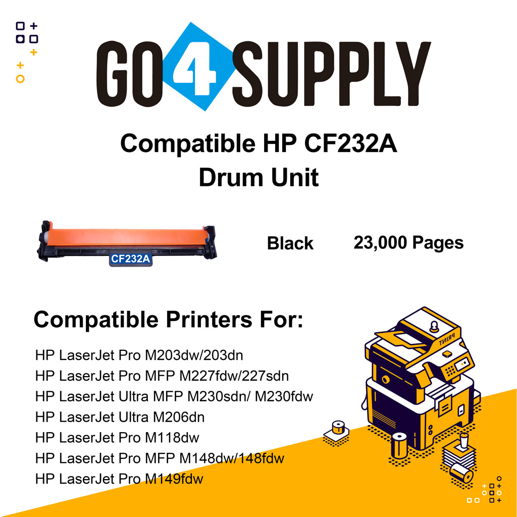 Compatible HP 232A CF232A 32A Drum Unit Used for HP LaserJet Pro M203dn/203dw; MFP M227fdw/227sdn; LaserJet Ultra MFP M230sdn/ M230fdw; Ultra M206dn Printer