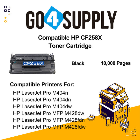 Compatible (WITH CHIP) HP 258X CF258X 58X Toner Cartridge Used for HP LaserJet Pro M404n/M404dn/M404dw; MFP M428dw/M428fdn/M428fdw Printer