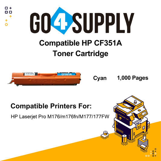 Compatible Cyan HP 351 CF351A 351A Toner Cartridge Used for HP Laserjet Pro M176/m176fn/M177/177FW Printer