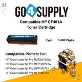 Compatible Cyan HP 201A CF401A Toner Cartridge Used for HP Color LaserJet Pro M252dn/252n; Color LaserJet Pro MFP M277dw/277n; Color LaserJet Pro MFP M274n Printers