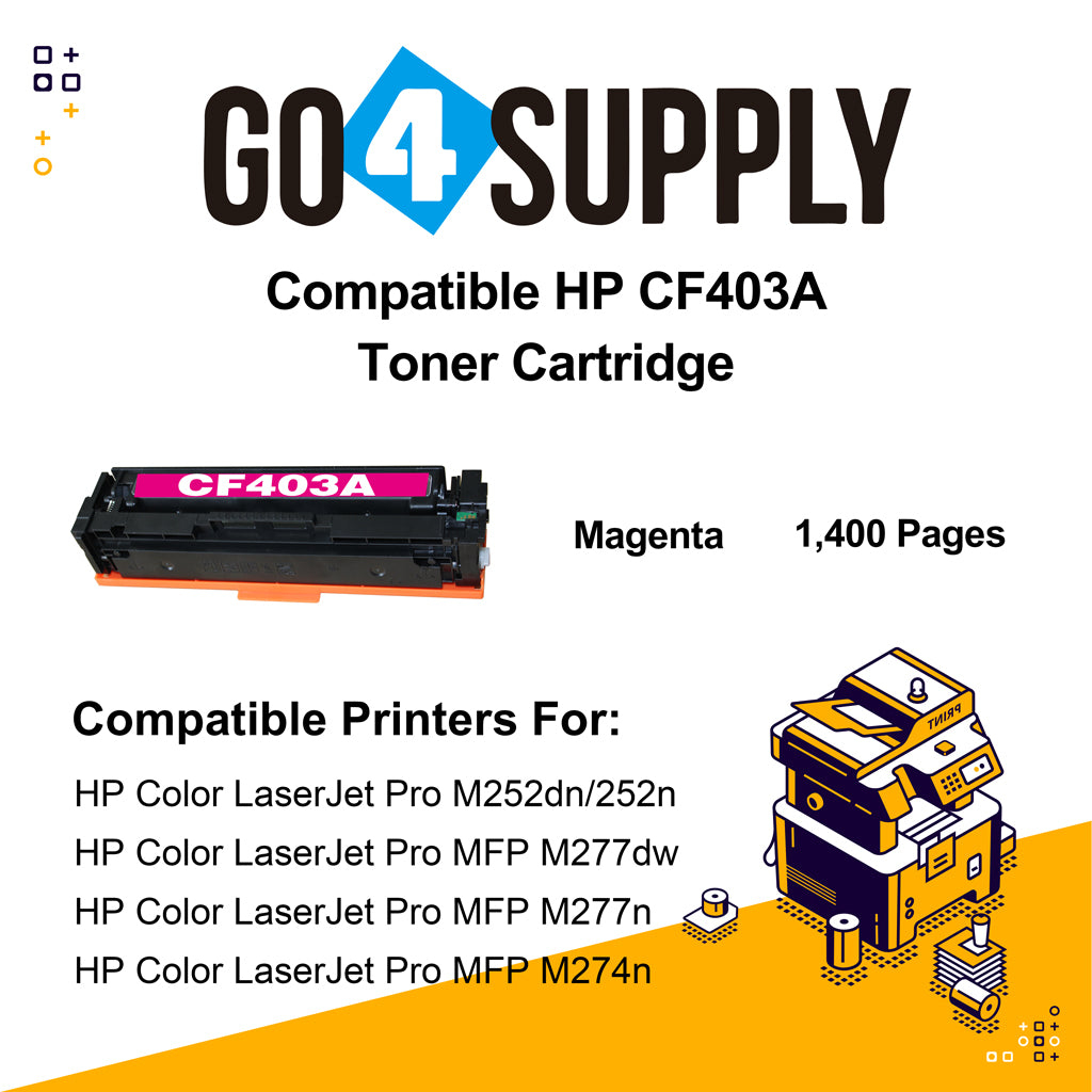 Compatible Magenta HP 201A CF403A Toner Cartridge Used for HP Color LaserJet Pro M252dn/252n; Color LaserJet Pro MFP M277dw/277n; Color LaserJet Pro MFP M274n Printers