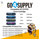 Compatible Set Combo HP 410X CF410X CF411X CF412X CF413X Toner Cartridge Used for Color LaserJet Pro M452dw/452dn/452nw, Color LaserJet Pro MFPM477fnw/M477fdn/M477fdw, Color LaserJet Pro MFP M377dw Printers