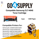 Compatible Cyan Samsang 404 CLT404S CLT-404S Toner Cartridge Used for Samsung SL-C430W/C430/C432W; SL-C432/C433W/C433; SL-480FW/C480/C480FN; SL-C480FW/C480W/482; SL-C482FW/C482W; SL-483/C483W/C483FW
