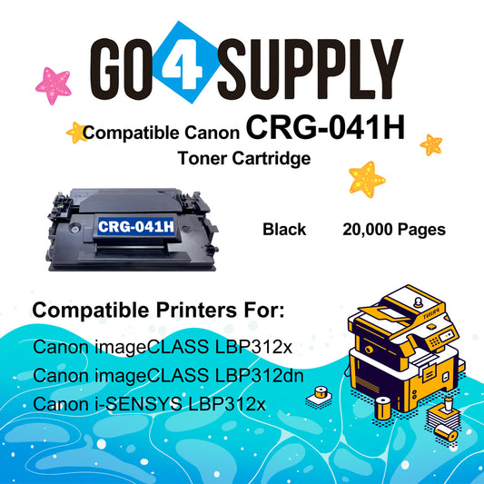Compatible (High-Yield) CANON Black CRG041H Toner Cartridge CRG-041HUsed for Canon imageCLASS LBP312x; Canon imageCLASS LBP312dn; Canon i-SENSYS LBP312x