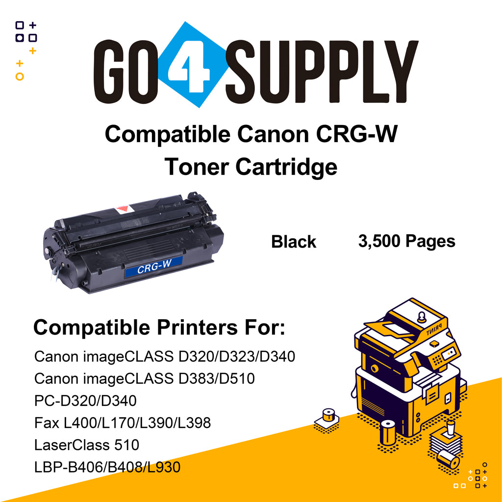 Compatible Canon CRG-W Toner Cartridge Used for Canon imageCLASS D320/ D323/ D340/ D383/ D510; PC-D320/ D340; Fax L400/ L170/ L390/ L398; LaserClass 510; LBP-B406/ B408/ L930 Printer