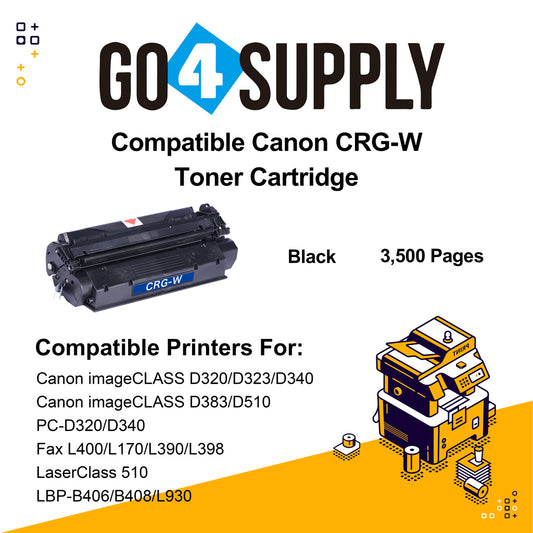Compatible Canon CRG-W Toner Cartridge Used for Canon imageCLASS D320/ D323/ D340/ D383/ D510; PC-D320/ D340; Fax L400/ L170/ L390/ L398; LaserClass 510; LBP-B406/ B408/ L930 Printer