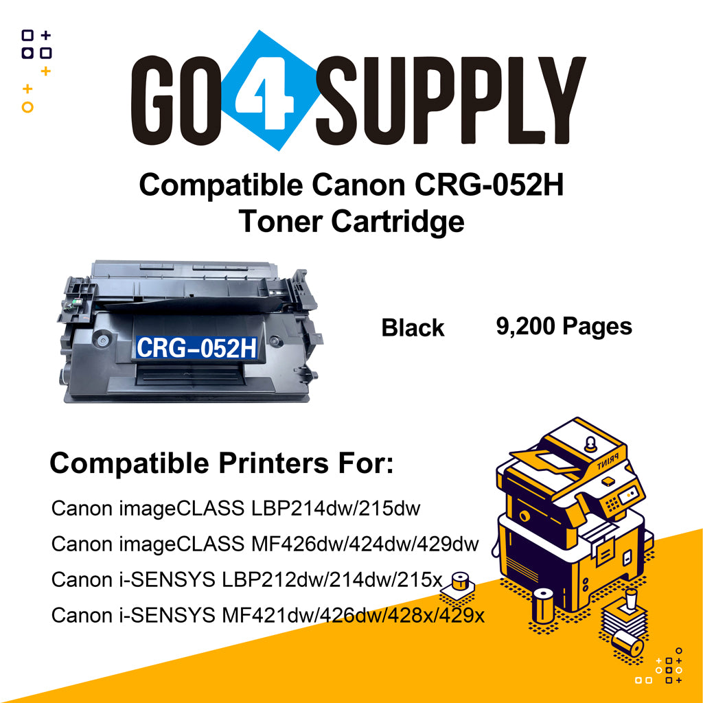 Compatible Canon Cartridge 052H CRG-052H Toner Cartridge High Pages Yield Used for Canon imageCLASS LBP214dw/215dw; MF426dw/424dw/429dw;  i-SENSYS LBP212dw/214dw/215x; MF421dw/426dw/428x/429x Printer