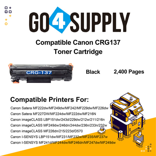 Compatible Canon Cartridge 137 CRG-137 Toner Cartridge 137 Used for Canon I-SENSYS LBP151dw/ MF231/ MF232w/ MF235/ MF237w/ MF241d/ MF244dw/ MF246dn/ MF247dw/ MF249dw Printer