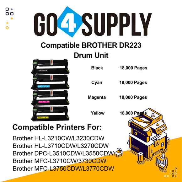 Compatible Brother DR223CL DR-223CL Drum Unit Used for Brother  HL-L3210CW/L3230CDW/L3710CDW/L3270CDW; DPC-L3510CDW/L3550CDW; MFC-L3710CW/3730CDW/L3750CDW/L3770CDW Printer