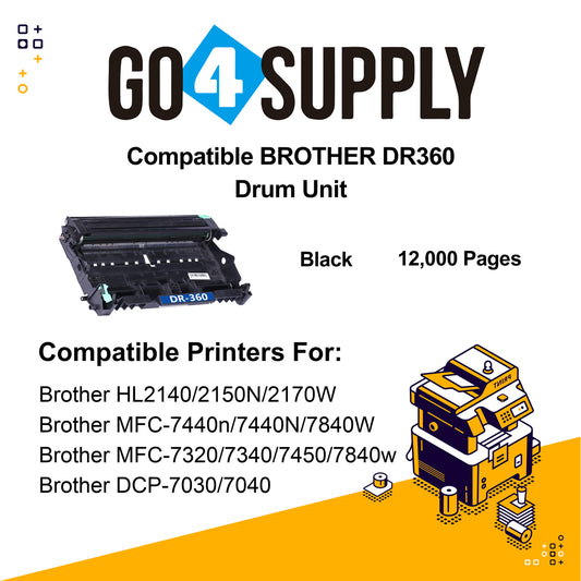 Compatible Brother DR-360 DR360 Drum Unit Used for Brother HL2140/ HL2150N/ HL2170W; MFC-7440N/ MFC-7840W/ MFC-7320/ MFC-7340/ MFC-7440n/ MFC-7450/ MFC-7840w; DCP-7030/ DCP-7040 Printer