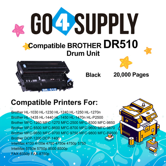 Compatible Black DR-510 DR510 Drum Unit Used for Brother MFC8220/8420/8440/8500/8640/8820D/8820DN/8840D/8840DN/9700/9800; HL5030/5040/5050/5070N/5140/5150D/5170DN/1650/1670N/1850 Printer