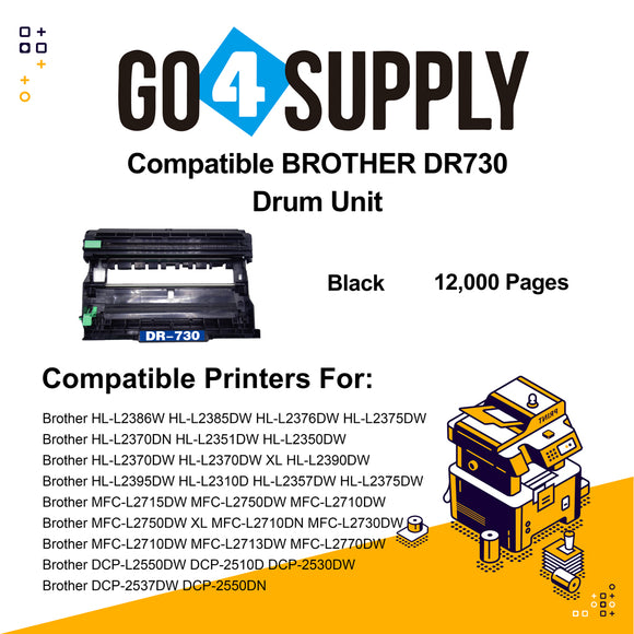 Compatible  Brother DR730 DR-730 Drum Unit Used for Brother DCP-L2550DW, HL-L2350DW, HL-L2370DW, HL-L2370DW XL, HL-L2390DW, HL-L2395DW, MFC-L2710DW, MFC-L2750DW, MFC-L2750DW XL Printer