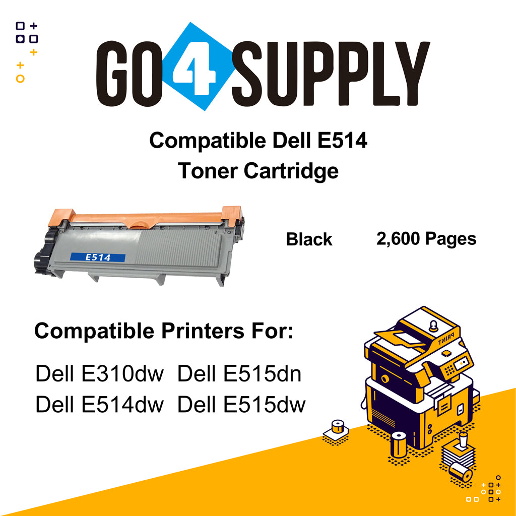 Compatible Dell E514 Toner Unit Used for Dell310, Dell 513, Dell 514 Printer