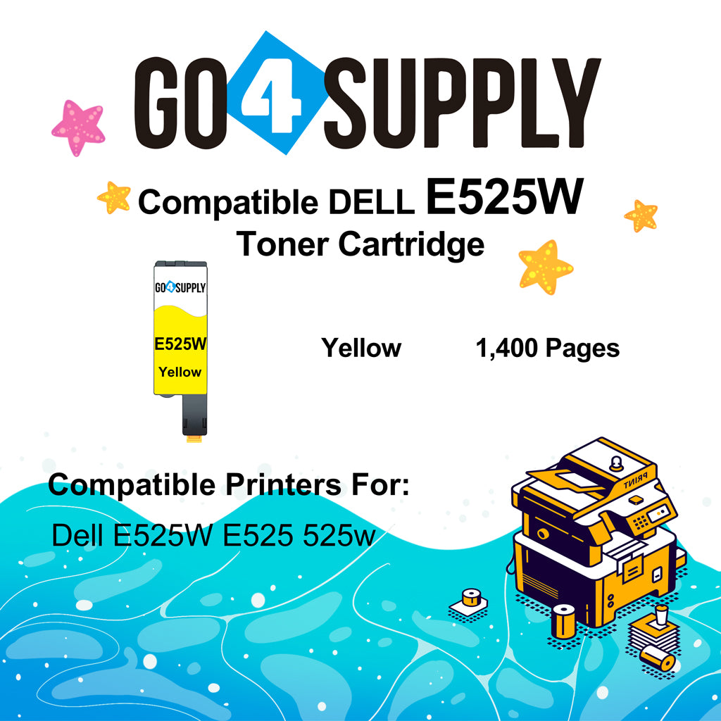 Compatible Dell 593-BBJW E525W E525 525w Yellow to use for E525w Wireless Color Printers