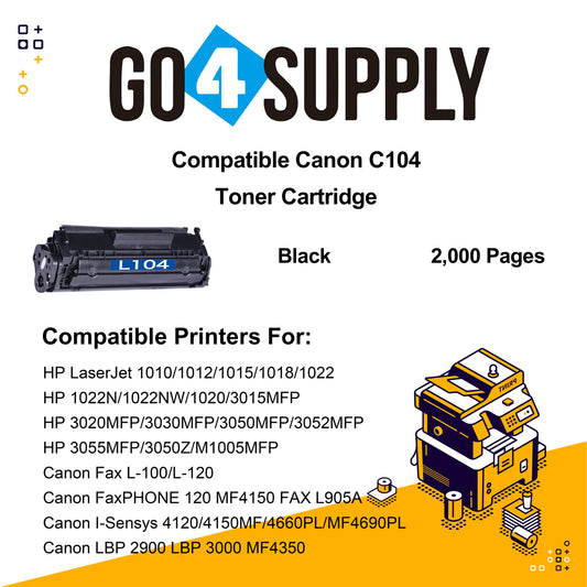 Compatible Toner Cartridge Replacement for Canon Fax L-100/L-120, FaxPHONE 120, MF4150,FAX L905A, I-Sensys 4120/4150MF/4660PL/MF4690PL Printers