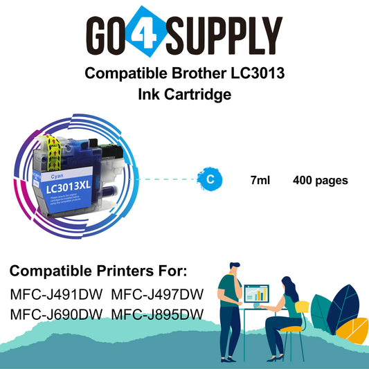 Compatible Cyan Brother 3013 LC3013XXL LC-3013XXL Ink Cartridge Used for Brother MFC-J491DW/MFC-J497DW/MFC-J690DW/MFC-J895DW Printer