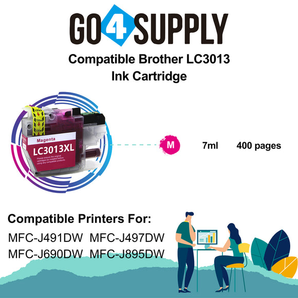 Compatible Magenta Brother 3013 LC3013XXL LC-3013XXL Ink Cartridge Used for Brother MFC-J491DW/MFC-J497DW/MFC-J690DW/MFC-J895DW Printer