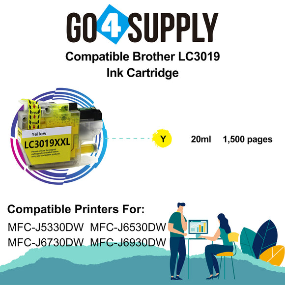 Compatible Yellow Brother 3019 LC3019XXL LC-3019XXL Ink Cartridge Used for Brother MFC-J5330DW/ MFC-J6530DW/ MFC-J6730DW/ MFC-J6930DW Printer