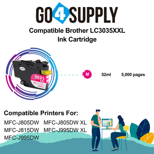 Compatible Magenta Brother 3035xxl LC3035xxl Ink Cartridges Used for Brother MFC-J805DW, MFC-J805DW XL, MFC-J815DW, MFC-J995DW, MFC-J995DW XL Printer
