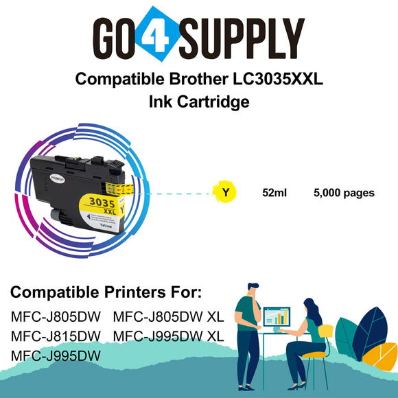 Compatible Yellow Brother 3035xxl LC3035xxl Ink Cartridges Used for Brother MFC-J805DW, MFC-J805DW XL, MFC-J815DW, MFC-J995DW, MFC-J995DW XL Printer