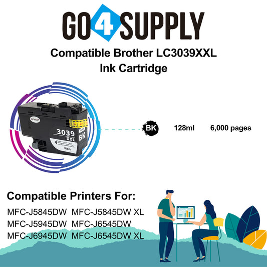 Compatible Black Brother 3039 LC3039XXL LC-3039XXL Ink Cartridge Used for Brother MFC-J5845DW/MFC-J5845DW XL/MFC-J5945DW/MFC-J6545DW/MFC-J6545DW XL/MFC-J6945DW Printer