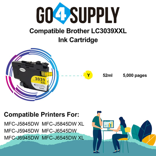 Compatible Yellow Brother 3039 LC3039XXL LC-3039XXL Ink Cartridge Used for Brother MFC-J5845DW/MFC-J5845DW XL/MFC-J5945DW/MFC-J6545DW/MFC-J6545DW XL/MFC-J6945DW Printer