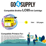 Compatible Yellow Brother LC65 Ink Cartridge Used for MFC-5890CN/5895CW/6490CW/6890CDW/J220/J265w/J270w/J410/J410w/J415W/J615W/J630W