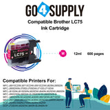 Compatible Magenta Brother 75xl LC75 LC75XL Ink Cartridge Used for MFC-J432W/J430W/J6910DW/J6710DW/J5910DW/J6510DW/J435W/J835DW/J280W/J425W; DCP-J525N/J540N/J740N/J925N/J525W/J725DW/J925DW/J940N-B/J940N-W Printer