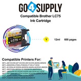 Compatible Yellow Brother 75xl LC75 LC75XL Ink Cartridge Used for MFC-J6910CDW/J6710CDW/J5910CDW/J825N/J955DN/J955DWN/J705D/J705DW/J710D/J710DW/J810DN/J810DWN/J825DW/J840N/J625DW/J860DN/J860DWN/J960DN-B/J960DN-W/J960DWN-B/J960DWN-W Printer