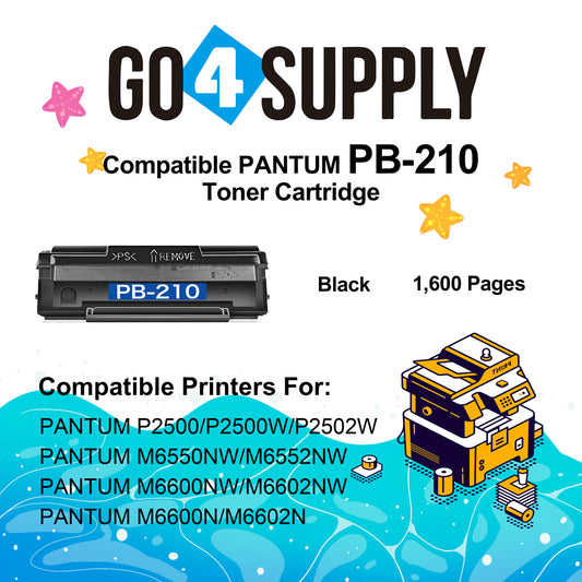 Compatible PANTUM Black PB210 PB-210 Toner Cartridge Replacement for P2500 P2500W P2502W M6550NW M6552NW M6600NW M6602NW M6600N M6602N Printer