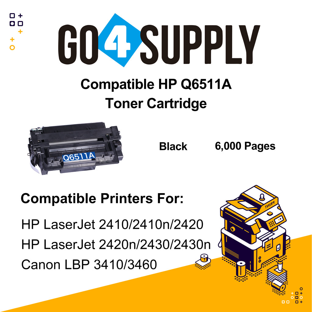 Compatible 6511 6511A Q6511A Toner Cartridge Used for HP LaserJet 2410/ 2410n/ 2420/ 2420n/ 2430/ 2430n Printers