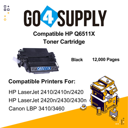 Compatible 6511 Q6511X 6511X Toner Cartridge Used for HP LaserJet 2410/ 2410n/ 2420/ 2420n/ 2430/ 2430n Printers