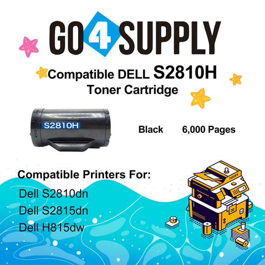 Compatible (6,000 Yield) Dell 2810 593-BBMF 47GMH Toner Cartridge Replacement for S2810dn H815dw S2815dn Printer