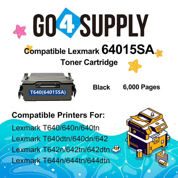 Compatible Lexmark 64015SA T640 Toner Cartridge Used for Lexmark T640 T640dn T640dtn T640n T640tn T642 T642dn T642dtn T642n T642tn T644 T644dn T644dtn T644n T644tn Printer