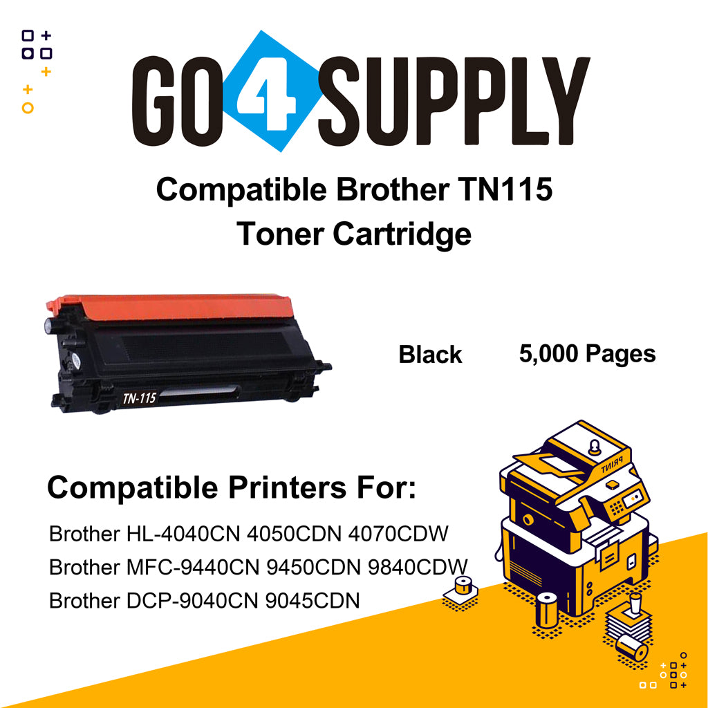Compatible Black Brother TN115 TN-115 Toner Cartridge Used for Brother HL-4040CN 4050CDN 4070CDW MFC-9440CN 9450CDN 9840CDW DCP-9040CN 9045CDN