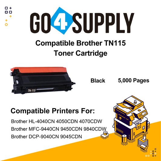Compatible Black Brother TN115 TN-115 Toner Cartridge Used for Brother HL-4040CN 4050CDN 4070CDW MFC-9440CN 9450CDN 9840CDW DCP-9040CN 9045CDN