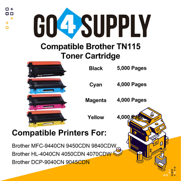 Compatible Brother TN115 TN-115 Toner Cartridge Used for Brother HL-4040CN 4050CDN 4070CDW MFC-9440CN 9450CDN 9840CDW DCP-9040CN 9045CDN